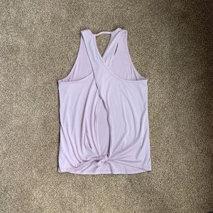 athleta pink knot tie + open back tank